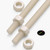 2x Natural Nylon PA66 M5 x 1000mm Threaded Rods, Plastic Studding + 4 Nuts