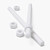 2x White PP M12 x 200 mm Threaded Rods - Short Larger PP Threaded Bars + 4 Nuts