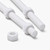 2x White PP M12 x 200 mm Threaded Rods - Short Larger PP Threaded Bars + 4 Nuts
