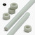2x Natural Nylon PA66+GF M12 x 1000mm Threaded Rods, Studding + 4 Nuts