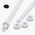 2x White PTFE M4 x 500mm Threaded Rods, Plastic Studding + 4 Nuts