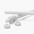 2x White PTFE M4 x 500 mm Threaded Rods — Plastic Studding