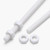 2x White PTFE M4 x 200 mm Threaded Rods — Plastic Studding