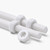 2x White PTFE M6 x 200 mm Threaded Rods — Plastic Studding