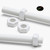 2x White Polypropylene (PP) M16 x 1000mm Threaded Rods, Studding + 4 Nuts