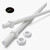 2x White Polypropylene (PP) M16 x 1000 mm Threaded Rods