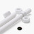 2x White Polypropylene (PP) M10 x 500mm Threaded Rods, Studding + 4 Nuts