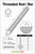 2x White PP M10 x 500 mm Threaded Rods - Lightweight Polypropylene Studding + 4 Nuts