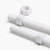2x White PTFE M12 x 200mm Threaded Rods, Plastic Studding + 4 Nuts