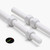 2x White Polypropylene (PP) M8 x 200mm Threaded Rods, Studding + 4 Nuts