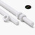 2x White Polypropylene (PP) M8 x 200mm Threaded Rods, Studding + 4 Nuts