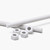 2x White PTFE M8 x 500 mm Threaded Rods - Plastic Studding + 4 Nuts