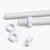 2x White Polypropylene (PP) M16 x 200mm Threaded Rods, Studding + 4 Nuts
