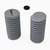 50x Grey PVC Plastic M5 x 10 mm Slotted Grub Screws, Set Screws