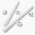 2x White Polypropylene (PP) M12 x 300mm Threaded Rods, Studding + 4 Nuts