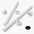 2x White Polypropylene (PP) M12 x 300mm Threaded Rods, Studding + 4 Nuts