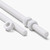 2x White PTFE M8 x 300mm Threaded Rods, Plastic Studding + 4 Nuts