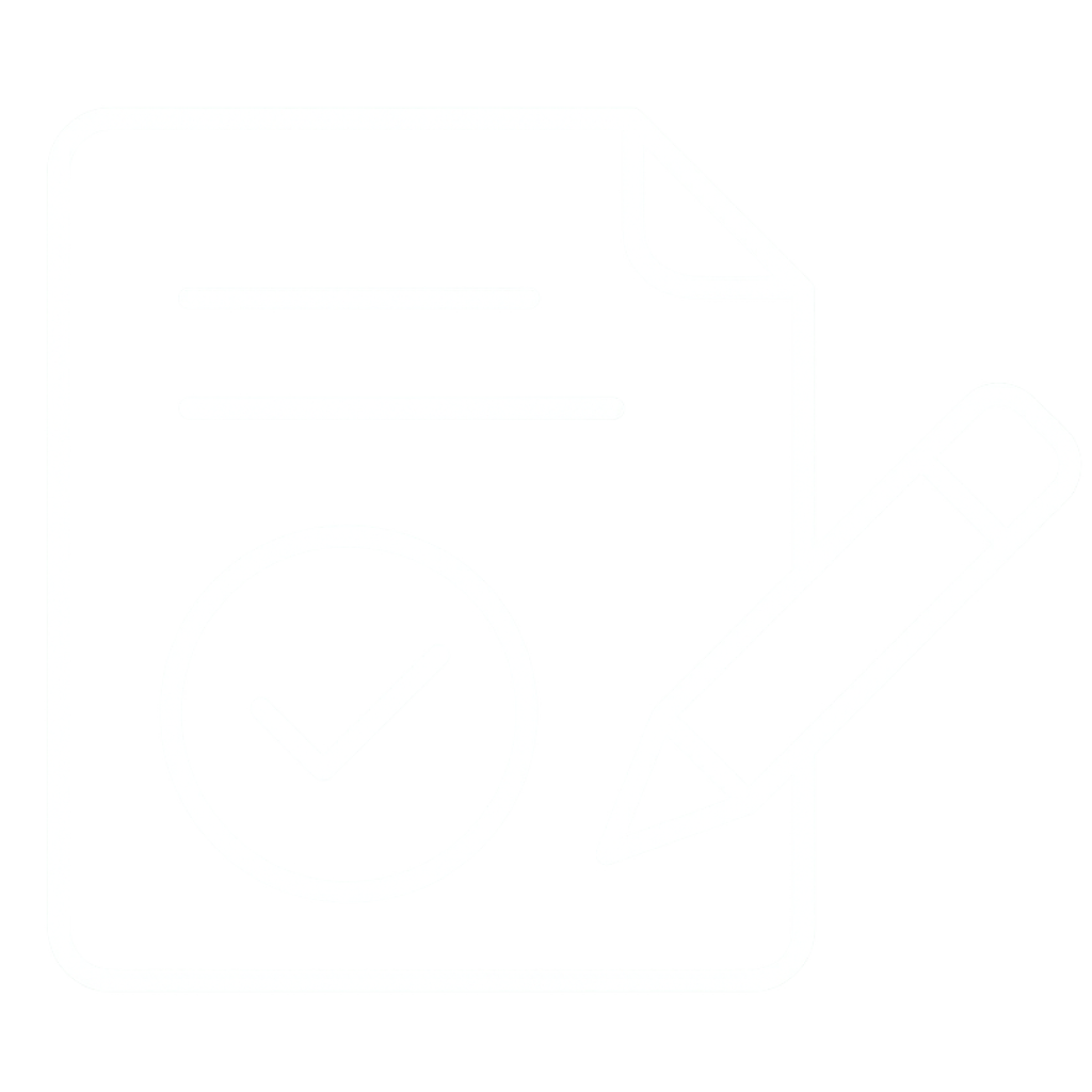 Paper with checkmark and pencil