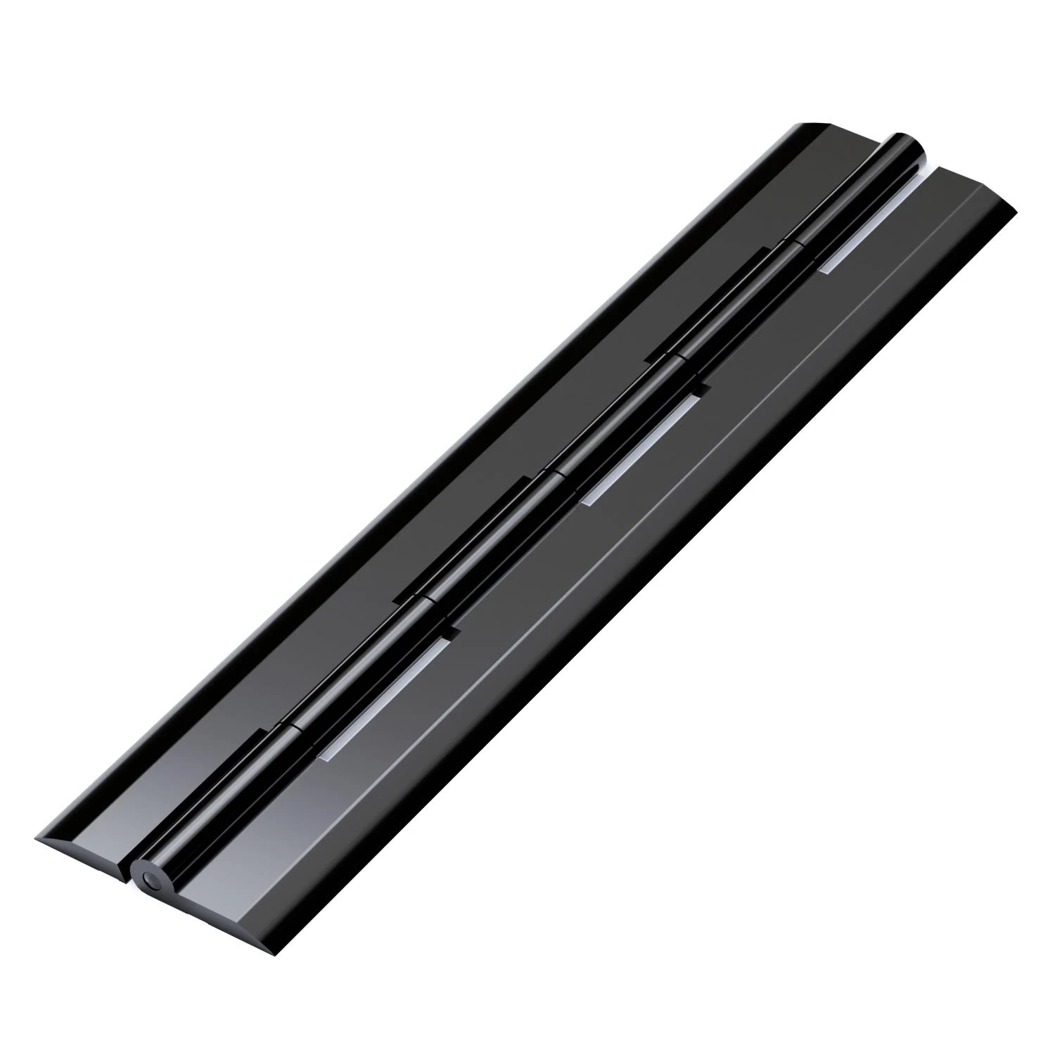 3x Black Acrylic Piano Hinges 200 mm, Continuous Plastic Hinges