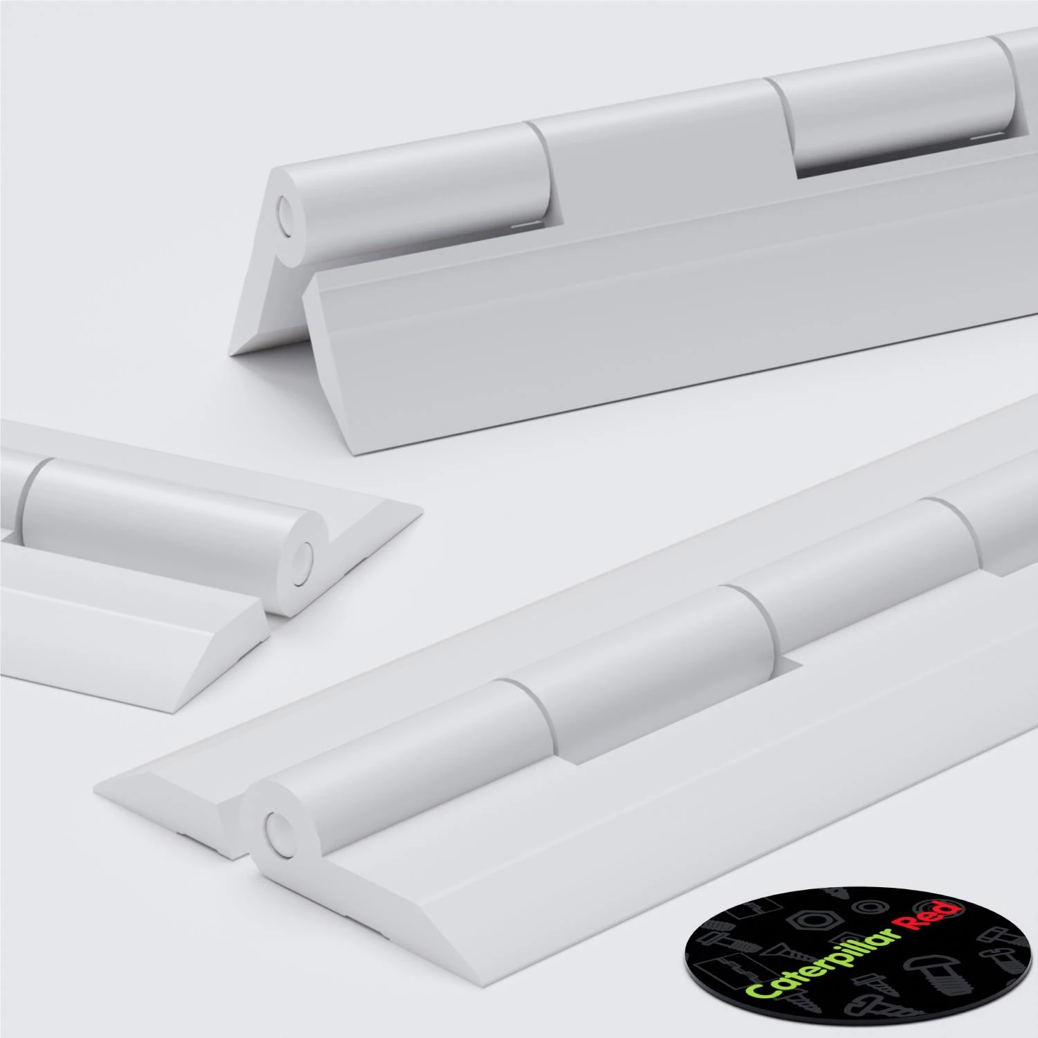 3x White Acrylic Piano Hinges 150 mm, Continuous Plastic Hinges