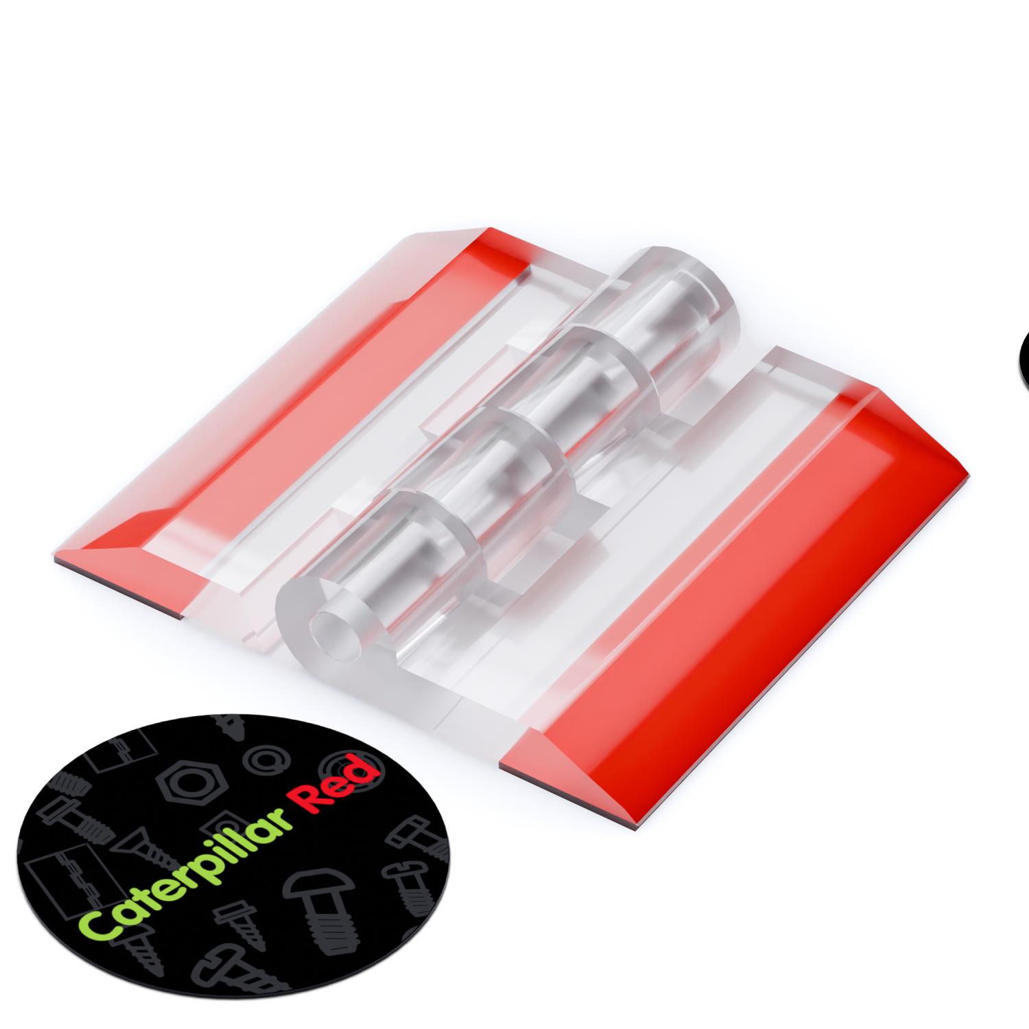 10x Clear Acrylic Piano Hinges 25 mm, Self-Adhesive, No Glue Required