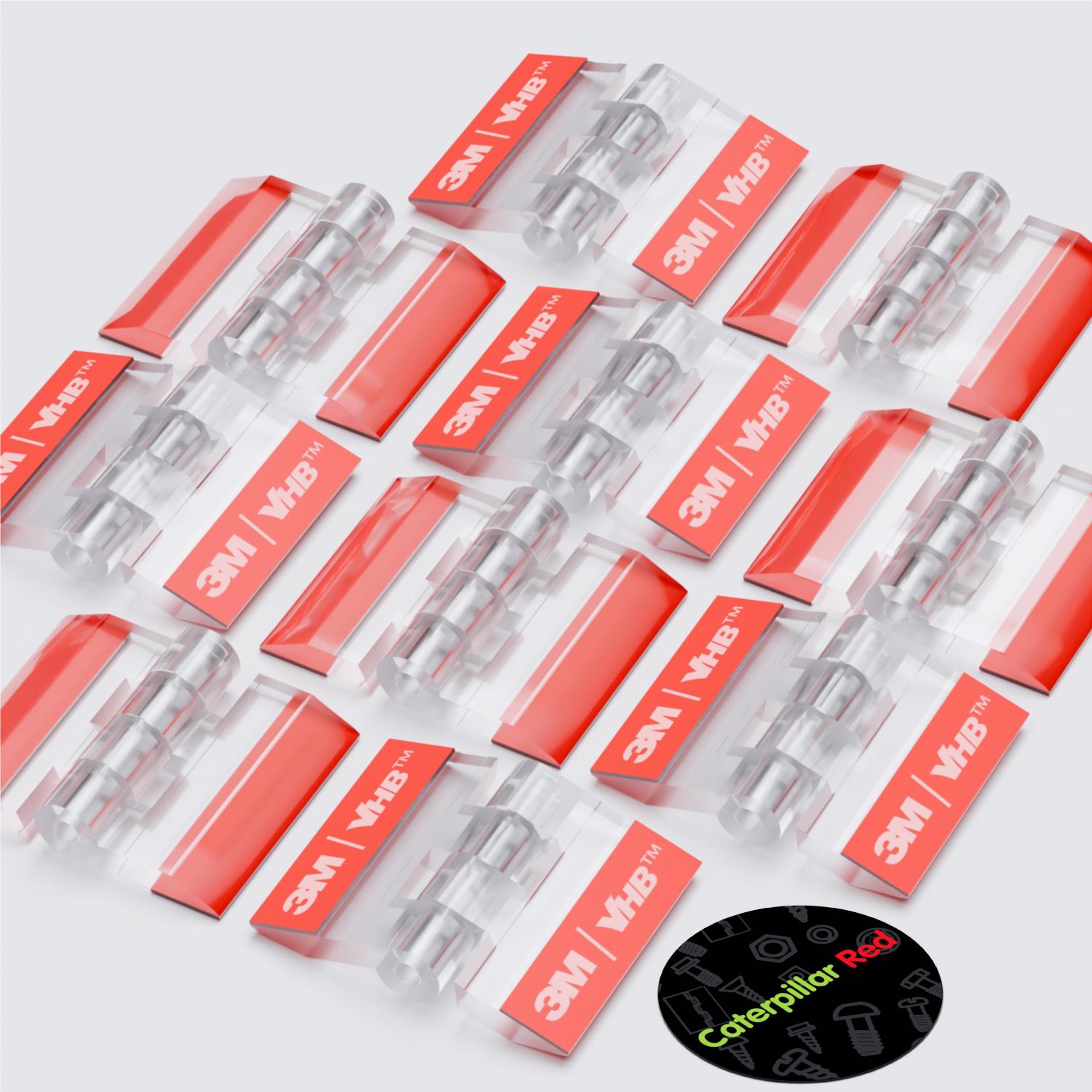 10x Clear Acrylic Piano Hinges 25 mm, Self-Adhesive, No Glue Required