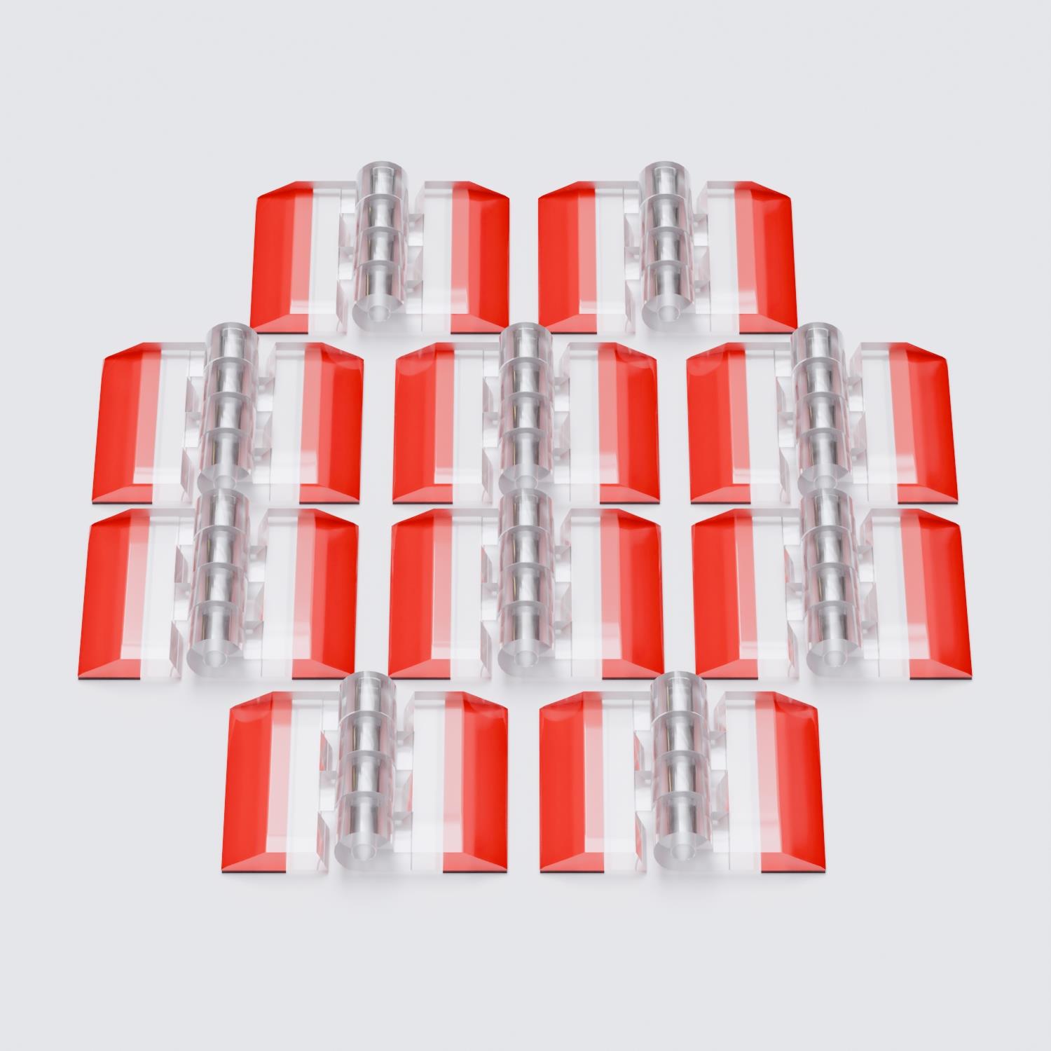 10x Clear Acrylic Piano Hinges 25 mm, Self-Adhesive, No Glue Required