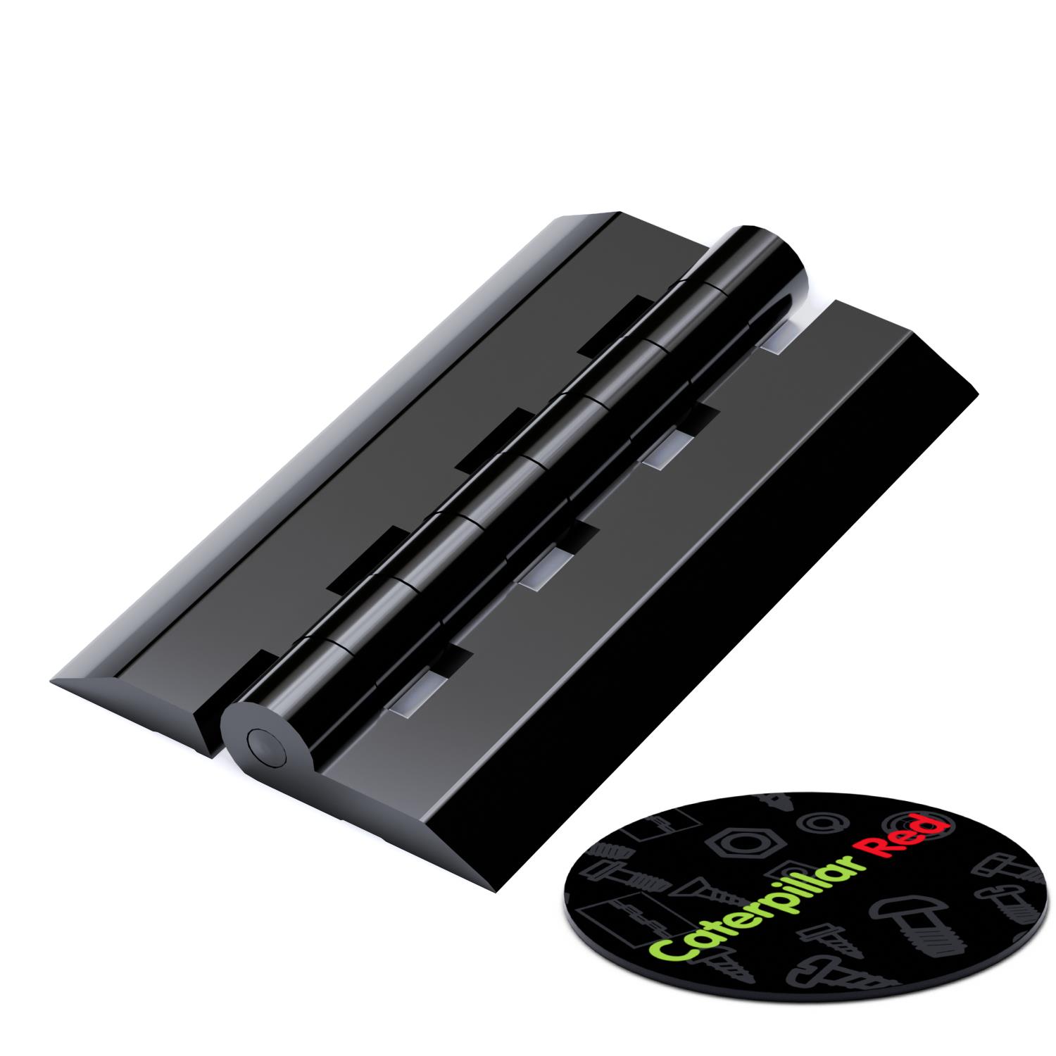 10x Black Acrylic Piano Hinges 75 mm, Continuous Plastic Hinges
