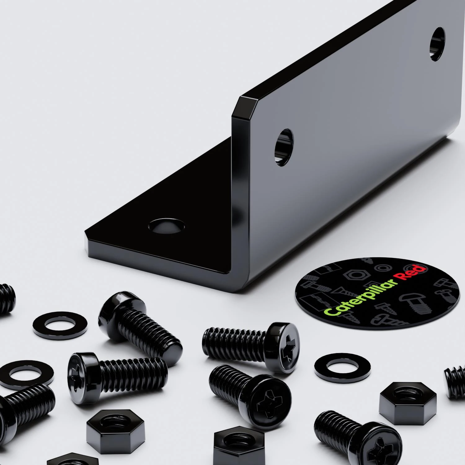 4x Angled L Brackets, 2.5 mm Black Acrylic + 20x M5 Bolts