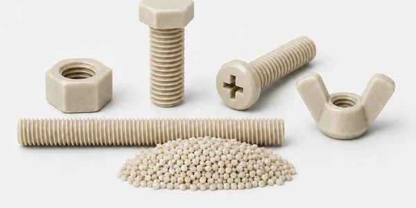 Illustration of plastic fasteners and pellets