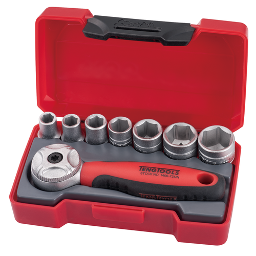 teng T1408 8pc 1/4" dr socket set w/mini ratchet teng T1408 8pc 1/4" dr socket set w/mini ratchet