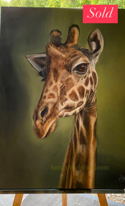 NEW Giraffe acrylic painting realism on linen “African animal up-close series’ NEW Giraffe acrylic painting realism on linen “African animal up-close series’
