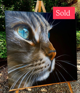 NEW Next in my Cat Series 'clementine' realism acrylic painting NEW Next in my Cat Series 'clementine' realism acrylic painting