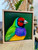 Original Painting as part of my Oak framed portrait series Gouldian Finch