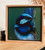 Original Painting as part of my oak framed Australian bird series Male Superb Wren lll