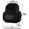 Vance VS345 Black Nylon Deluxe Motorcycle Luggage Travel Touring Bag Sissybar Bag - Infographics