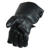Vance GL2064 Mens Black Lined Biker Leather Motorcycle Gauntlet Gloves - Palm View
