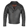 Vance VL517 Men's Dual Concealed Carry Vented Black Premium Cowhide Leather Biker Motorcycle Riding Jacket
