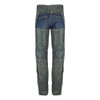 High Mileage HM814DG Men and Women Premium Cowhide Vintage Distressed Gray Biker Leather Motorcycle Chaps - Back View