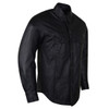 High Mileage HMM504 Men's Concealed Carry Black Premium Cowhide Leather Biker Motorcycle Shirt - Side View