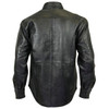 Vance Leather Lambskin Shirt With Snap Down Collar - Back View