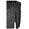 High Mileage HMM919 Mens Black Premium Cowhide Leather SOA Style Club Vest With Quick Access Conceal Carry Pocket - Detail View
