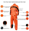 Mens RS5004 High Visibility Neon Green Yellow One Piece Motorcycle Rainsuit Rain Gear - Infographics
