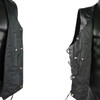 Vance VL907 Mens Black Premium Cowhide Leather Biker Motorcycle Vest with Buffalo Nickel Snaps and Conceal Carry Pocket - Detail View