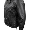 Vance VL515S Mens Conceal Carry Zip-out Insulated Liner and Side Laces Classic MC Motorcycle Biker Black Leather Jacket