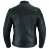 Mens VL531 Premium Racer Leather Commuter Motorcycle Jacket - back