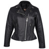 Vance Leathers "Lexi" Women's Black Soft Cowhide Braided and Studded Biker Motorcycle Riding Jacket - front