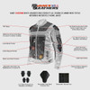  Vance VL1625HG Men's Advanced High Visibility All Season CE Armor Mesh Textile Motorbike Motorcycle Riding Jacket - infographic