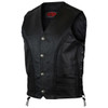 Vance MV112 Mens Black Straight Bottom Buffalo Nickel Snaps Motorcycle Leather Vest