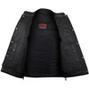 Vance MV112 Mens Black Straight Bottom Buffalo Nickel Snaps Motorcycle Leather Vest-Open View